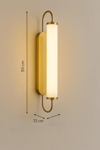 Image of CORAL TREE Modern Vertical Brass Wall Sconce Light | Luxury LED Wall Lamp for Living Room, Bedroom, Hallway & Hotel Decor | Contemporary Wall Mounted Light Fixture