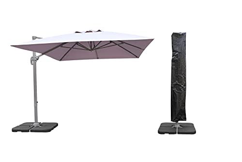 RS Trade Sonnenschirm Paros – 300 x 400 cm; Aluschirm mit Ständer...