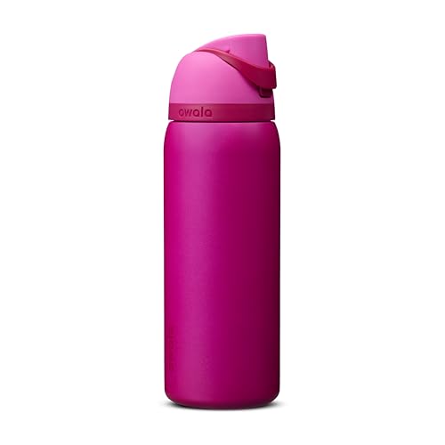 Image of Owala FreeSip Insulated Stainless Steel Water Bottle with Straw, BPA-Free Sports Water Bottle, Great for Travel, 32 Oz, Read My Lips