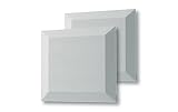 SIGEL Sb101 Carreau Mural Acoustique, 40 X 40 X 4.2 cm, Classe D’Absorption Acoustique B, Selon Din en Iso 354, Repositionnable, Gris Clair, 2 Pièces, Sound Balance