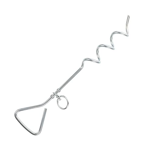 Veemoon Heavy Duty Dog Tie Out Stake Pet Leash Anchor Swivel for Outdoor Camping Easy to Insert Spiral