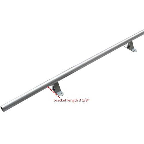 Kit quincaillerie pour échelle coulissante argenté 122cm avec rails ronds et roulettes de sol - 3