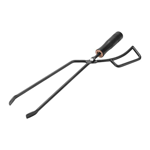 Toddmomy Lengthened Charcoal Clip Durable Outdoor Barbecue Tool for Campfires Grilling with Solid Wood Handle Convenient Easy to Clean