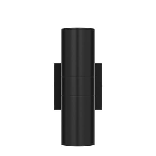 Image of DAKAFUL Outdoor Wall Lights 2 Packs, Integrated LED Cylinder Up Down 12W 2700K Modern Aluminum Light, Waterproof Exterior Light for Porch Patio Door, Matte Black
