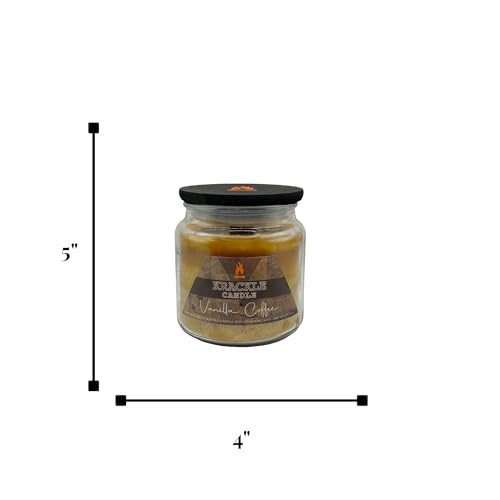 Image of Krackle Candle | Vanilla Coffee | 16 oz Scented Candle with Natural Crackling Wooden Wick | Poured in the USA | Dark Roast Coffee & Vanilla Cream Fragrance