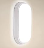 Heyseven Ovale Led Wandleuchte Innen Deckenleuchte, IP54 Feuchtraumleuchte 20W 2000Lm 4000K Neutralweiß Augenschutz Lampe für Keller, Treppe, Garten, Badzimmer, Lager, Flur, Küche, Garage Ra>80