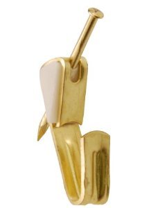 Image of OOK 25 Pcs Professional Picture Hangers (30 lb Capacity) | Heavy Duty Brass Finish Wall Hooks with Steel Nails for Hanging Frames and Artwork | Suitable for Drywall, Wood and Plaster