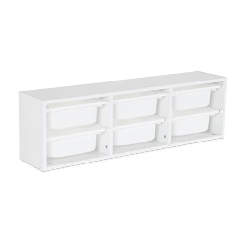 sweeek - Meuble de Rangement pour Enfant. Blanc. 6 bacs en Plastique