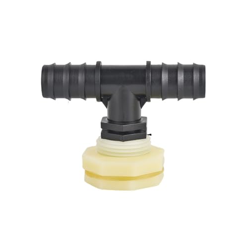 Adaptador de conector de tanque de agua de mamparo de PVC de 1/2 3/4 pulgadas con conjunto de tapones de drenaje para barriles de lluvia, acuarios, J, 1 pieza