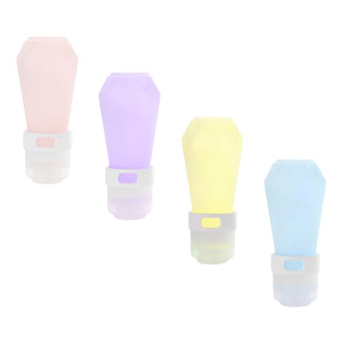 PATKAW 4 Piezas Botella De Almacenamiento De Loción Pequeñas Botellas De Viaje Botellas De Viaje Líquidas Rellenar Subbotella Vacía Tapa Botella De Loción Comprimible Rociar Gel De Sílice