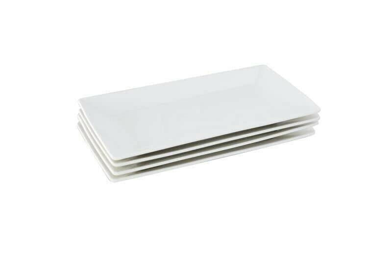 Vencier Porcelain Serving Platters - Set of 4 | Platters, Restaurant Plates for Meat, Appetizers & Entrées | Dessert Plates