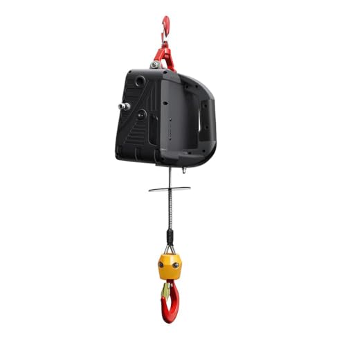 電動ウインチウインチ電動ホイスト小型クレーン携帯型で超強荷重は500kgに達する110V巻き上げ機家庭用業務用エアコンの設置、けん引、装飾工事。1500W無線リモコン/有線制御/手動リフト高さ7.6m