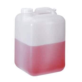 Cole-Parmer Economical Square HDPE Carboy w/Handle, 20 L (5 Gal), 4/cs