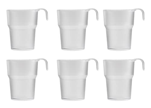 Garnet - Bicchiere in PLASTICA Riutilizzabile mod. Tazza satinata impilabile X 6 PEZZI - 23 cl al bordo - 20 cl a servizio - 100% Made in Italy, 5042