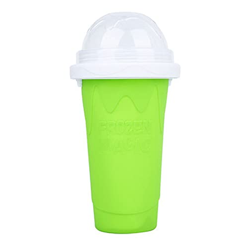 Slushy Maker Cup, Quick Frozen Magic Cup, Double Layers Slushie Cup, DIY Home Made Squeeze Icy Cup, Fasting Cooling Make And Serve Slushy Cup For Milk Shake, Smoothies, Slushies. (Green)