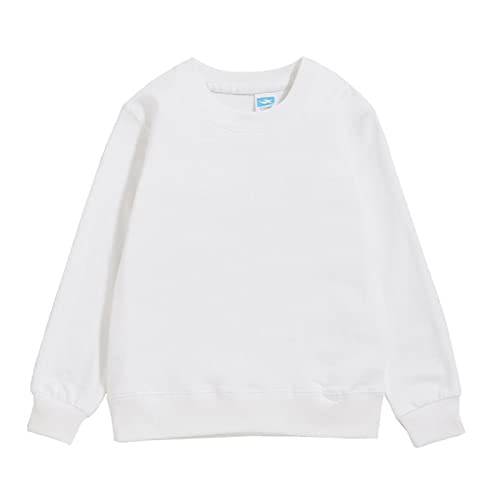 Kids Solid Long Sleeve Sweatshirt Toddler Baby Boys Girls Cotton Pullover Tops Little Girl Soft Casual Blouse Outfits