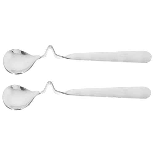 KICHOUSE 2pcs Soup Spoon Cake Stirring Spoon Coffee Stir Sticks Spoon Rest Stainless Steel Milk Spoons Coffee Mixer Wand S Shape Stirring Honey Teaspoons Jam Spoons Bulk Appetizer