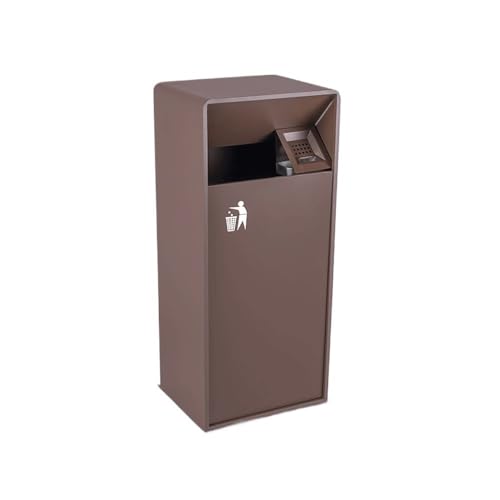 SDA287MZ Papelera para Exterior Bote de Basura Interior/Exterior Bote de Basura Cuadrado de Metal con Aberturas Laterales, Bote de Basura Comercial doméstico Moderno Contenedor de Residuos(Grande)