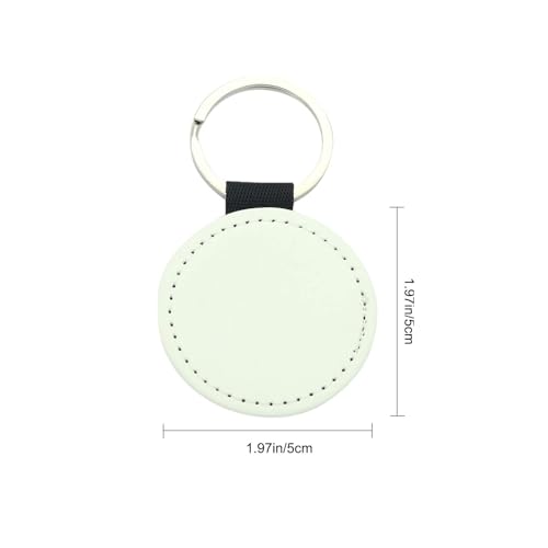 Image of 12 Pcs Sublimation Blank Keychains,PU Leather White Keychains Ornament Pendants for Man Women Crafts Heat Transfer