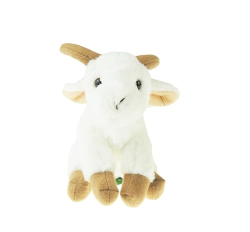Cute Soft Cuddly Fluffy Christmas Birthday Gift Plush Fabric Animal Pet Farm Safari Wildlife Women Men Car Handbag Bag Backpack Purse Charm keyring Key Chain Rings (Mountain Goat)