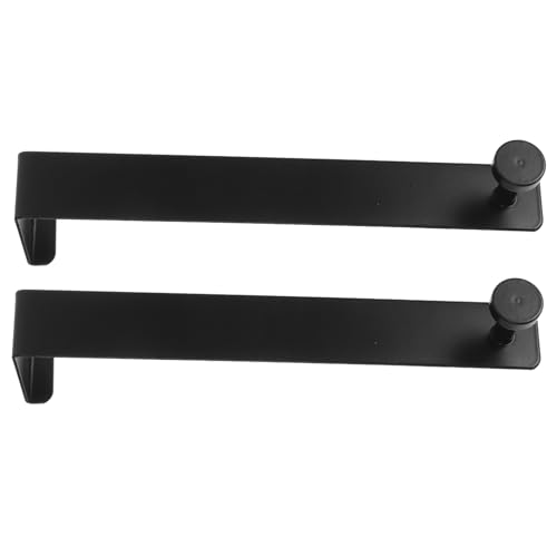 Cabilock 2pcs Door Hook Hooks Clothes Hangers Over Door Organizer Rack Clothes Hanging Hook Towel Hanger for Bathroom Door Hanging Hook Sundries Storage Hanger Black Iron