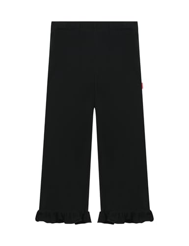 Image of Toddler Girl Pants Soft Bamboo Viscose Casual Ruffle Wide Leg Trousers for Kids with Pockets