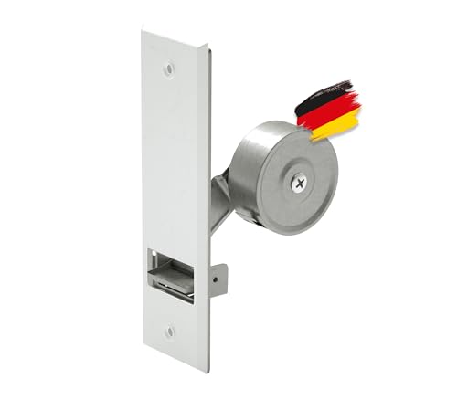 BAUHELD® Rolladen-Gurtwickler Unterputz [Made in Germany] - Maxi Einlass-Gurtwickler aus Stahl - Für Rolladengurt 23mm [ohne Gurt] - Rollladen Aufwickler inkl. Abdeckung Weiß - Lochabstand 105mm