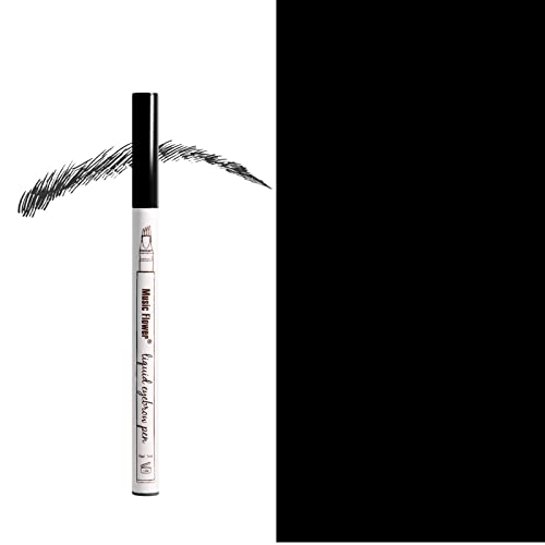 Music Flower Eyebrow Pencil, Liquid Eyebrow pen, Waterproof Brow Pen with Micro-Fork Tip, Fine Sketch Long Lasting Smudgeproof Microblading Pen - Chestnut