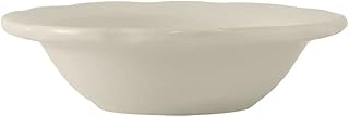 Tuxton China TSC-010 Grapefruit, 8 oz., 6-3/8" Diameter, Round, Scalloped Edge, Microwave and Dishwasher Safe, Oven Proof, Fully Vitrified, Ceramic, Shell, American White/Eggshell, Pack of 36
