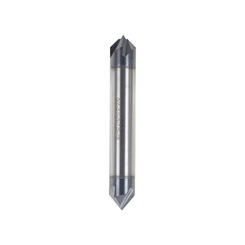 TJHSM 3/8inch High Performance Solid Carbide Double End Mill 4 Flute Chamfer Mill 90° Chamfer Angle