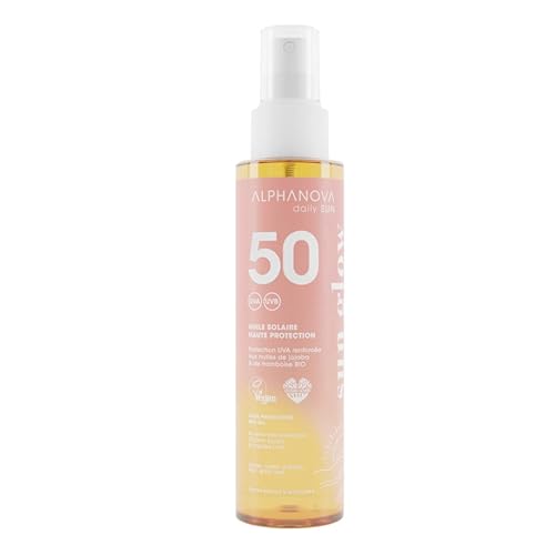 ALPHANOVA Daily Sun – Aceite solar invisible SPF50 – Protección UVA reforzada – 125 ml resistente al agua
