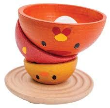 Image of PlanToys Wooden Nesting Chicken Stacking Toy (5695) | Sustainably Made from Rubberwood and Non-Toxic Paints and Dyes | Eco-Friendly PlanWood