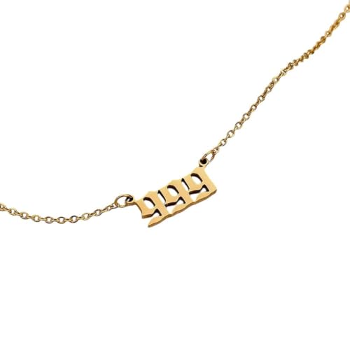 Collier Angel Numéro bijoux tendance acier inoxydable pendentif digital mixte