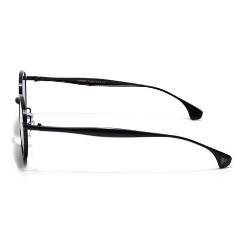 Image of Voyage Round Polarized Sunglasses for Men & Women (Black Lens | Black Frame - MG7609)