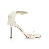 WALFREW Tacones Altos Summer Bowknot White Silk Stiletto High Heel Bridal Wedding Shoes Banquet Dress All-Match Large Size Custom-Made Women Shoes(4)