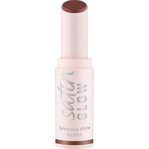 essence barra de labios satinada GLOW con brillo luminoso, luminoso, color intenso (3.5g)