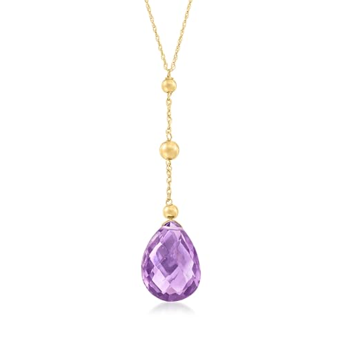 Ross-Simons 8.00 Carat Amethyst Y-Necklace in 14kt Yellow Gold