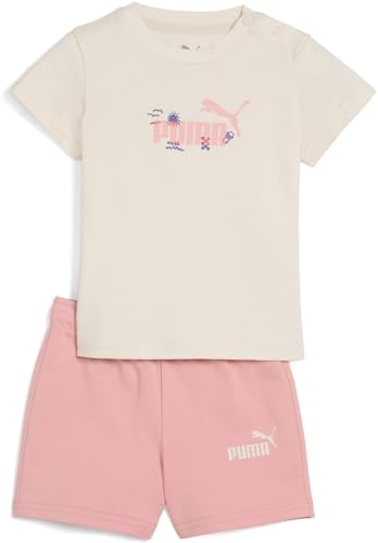 PUMA Unisex Baby MINICATS SANDY ADVENTURES Tee and Shorts Set INF Gestrickte Anzüge, Alpine Snow, 104