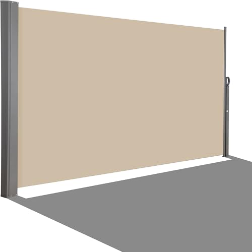 HOMEDEMO Seitenmarkise ausziehbar, 180 x 400+20 cm Khaki, Sichtschutz Sonnenschutz Markise, Windschutz Wasserdicht Seitenzugmarkise, Seitenrollo für Balkon, Terrasse, Garten HOMEDEMO Seitenmarkise ausziehbar, 180 x 400+20 cm Khaki, Sichtschutz Sonnenschutz Markise, Windschutz Wasserdicht Seitenzugmarkise, Seitenrollo für Balkon, Terrasse, Garten
