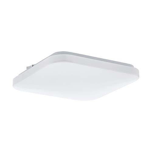 Eglo Plafoniera a LED Frania, 1 Luce, Lunghezza 28 cm, Acciaio/Plastica, Bianco