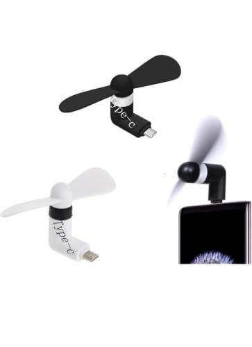 Image of EDNITA Mini Fan Type-C Two Blade Fan High Speed USB Fan, Mini Mobile Cooler, Mini fan Support with All Android & Type-C Smatphones (Multi-colour) (Pack Of 3)