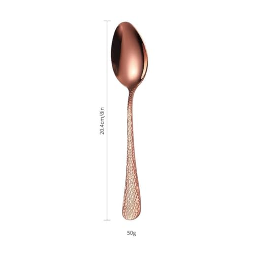 Image of Stainless Steel Spoons, Chamach Set, Elegant Stirring Teaspoons, Perfect for Home, Hotel, Restaurant & More, Mirror Polished Ergonomic Handle (12 Pcs Big Spoon, Rose Gold)