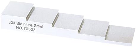 5 Step Test Calibration Block Step Wedge for Thickness and Linearity Calibration for Ultrasonic Thickness Gauge in NDT Testing #304 Stainless Steel 0.100'' 0.200'' 0.300'' 0.400'' 0.500''