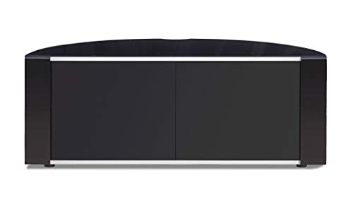 MDA Designs Sirius 1200 Remote Friendly Beam Thru Glass Door Gloss Piano Black Profile & Silver Trim up to 55" LCD/Plasma/LED Cabinet TV Stand - Image 5