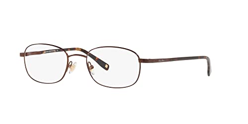Image of Brooks Brothers Mens BB 363 Oval Prescription Eyewear Frames, Satin Dark Brown /Demo Lens, 50 mm