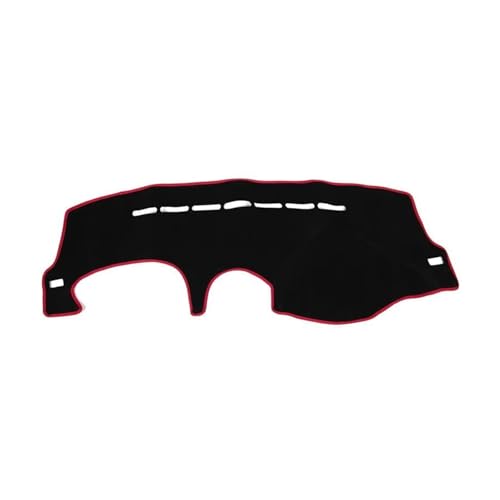 Tapis de tableau de bord RHD noir bord rouge pour protection habitacle auto