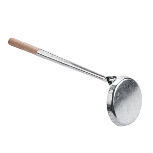 PEPLAYTAL Youdunzi molde para gofres hogar Cuchara con mango para freír en casa Horno home d'casa cuchara con mango de madera cuchara de aceite antiadherente de cocina ferroaleaciones Silver