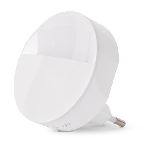 Entac Veilleuse, 0,8 W, avec capteur crépusculaire CDS, sans capteur PIR, pour usage intérieur