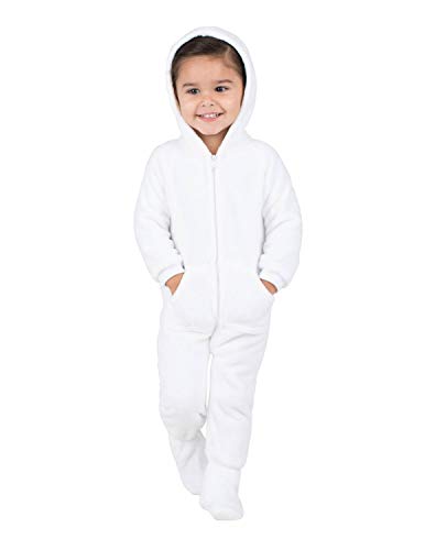 Footed Pajamas - In The Clouds Infant Hoodie Chenille One Piece - Infant - XLarge (Fits 12-18mos.) White