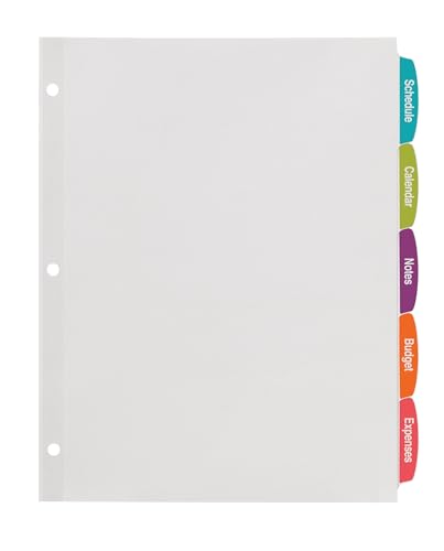 Intercalaires imprimables blancs Avery 14432 classeur 5 onglets amovibles grand format - 7